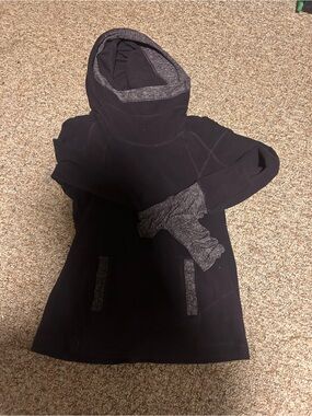 lululemon athletica Black Hoodie with Heather Gray Trim